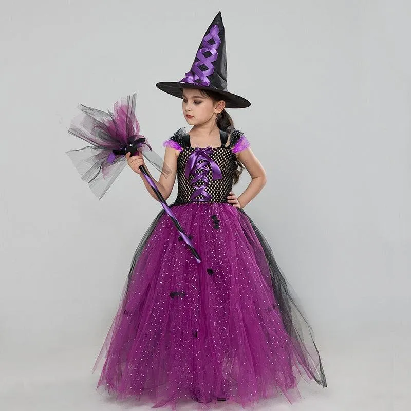 Halloween cosplay costumes Girls' Fashion Dot Mesh Strap Skirt Carnival Birthday Banquet Stage Performance Dress