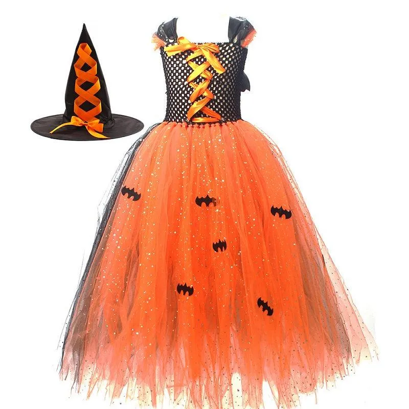 Halloween cosplay costumes Girls' Fashion Dot Mesh Strap Skirt Carnival Birthday Banquet Stage Performance Dress