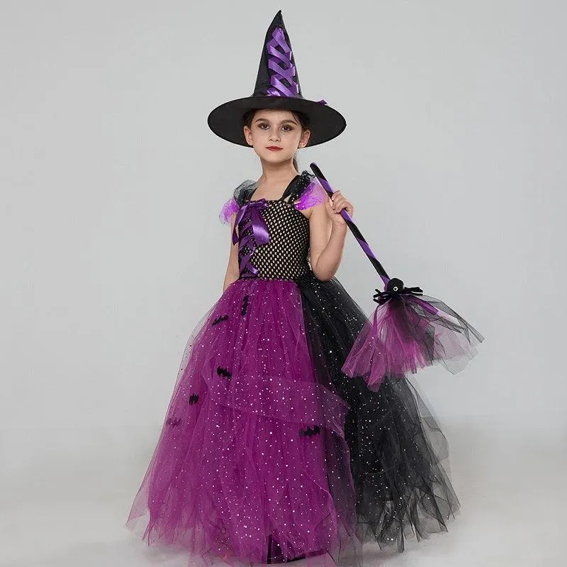 Halloween cosplay costumes Girls' Fashion Dot Mesh Strap Skirt Carnival Birthday Banquet Stage Performance Dress