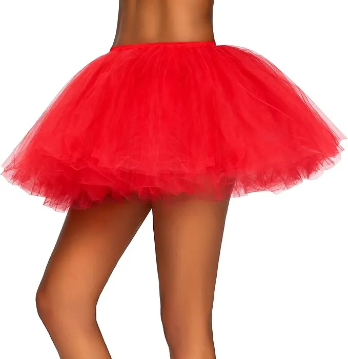 Halloween Women Tutu Skirt Costume, Red