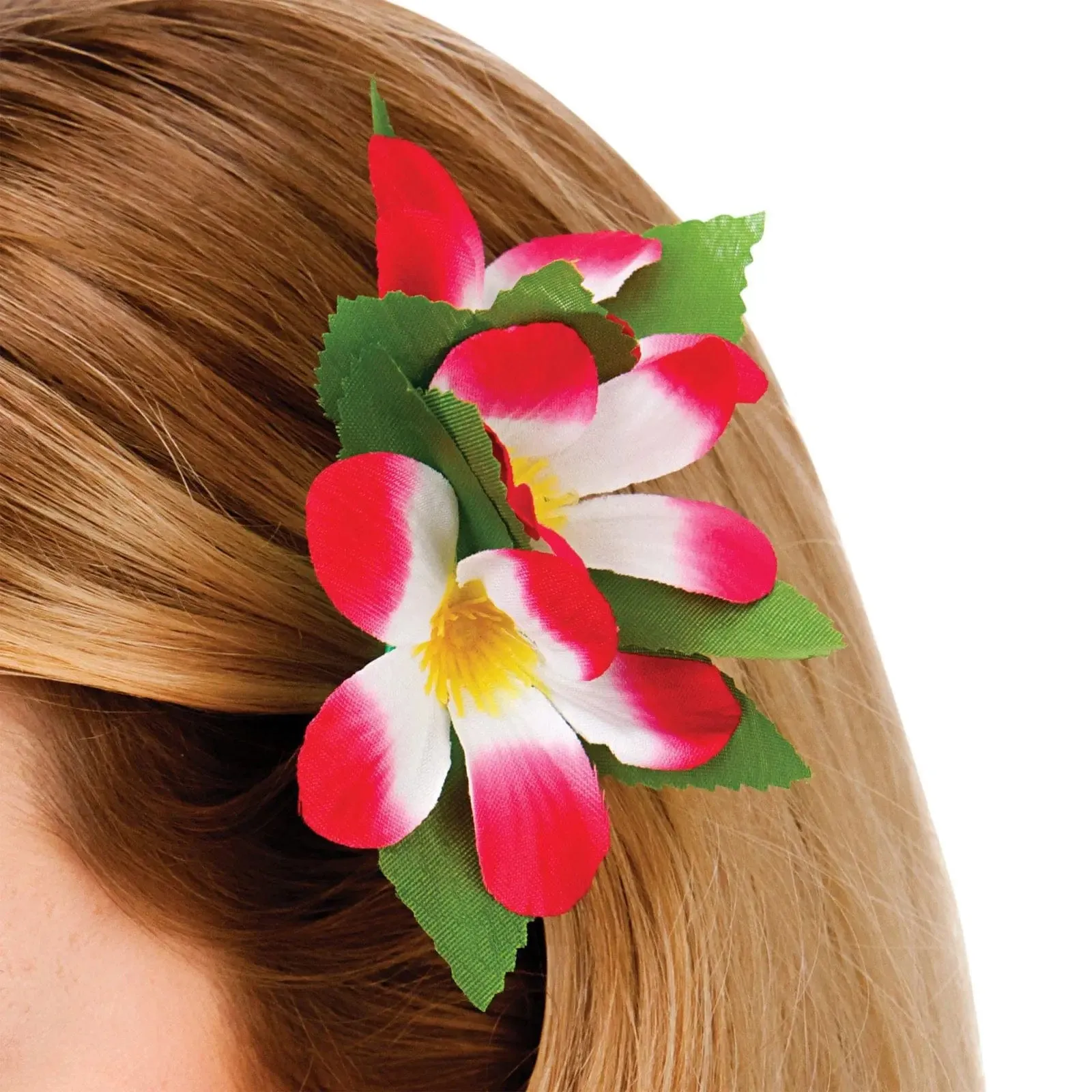 Hawaii Flower Hair Clip Two Tone Festival Fancy Dress