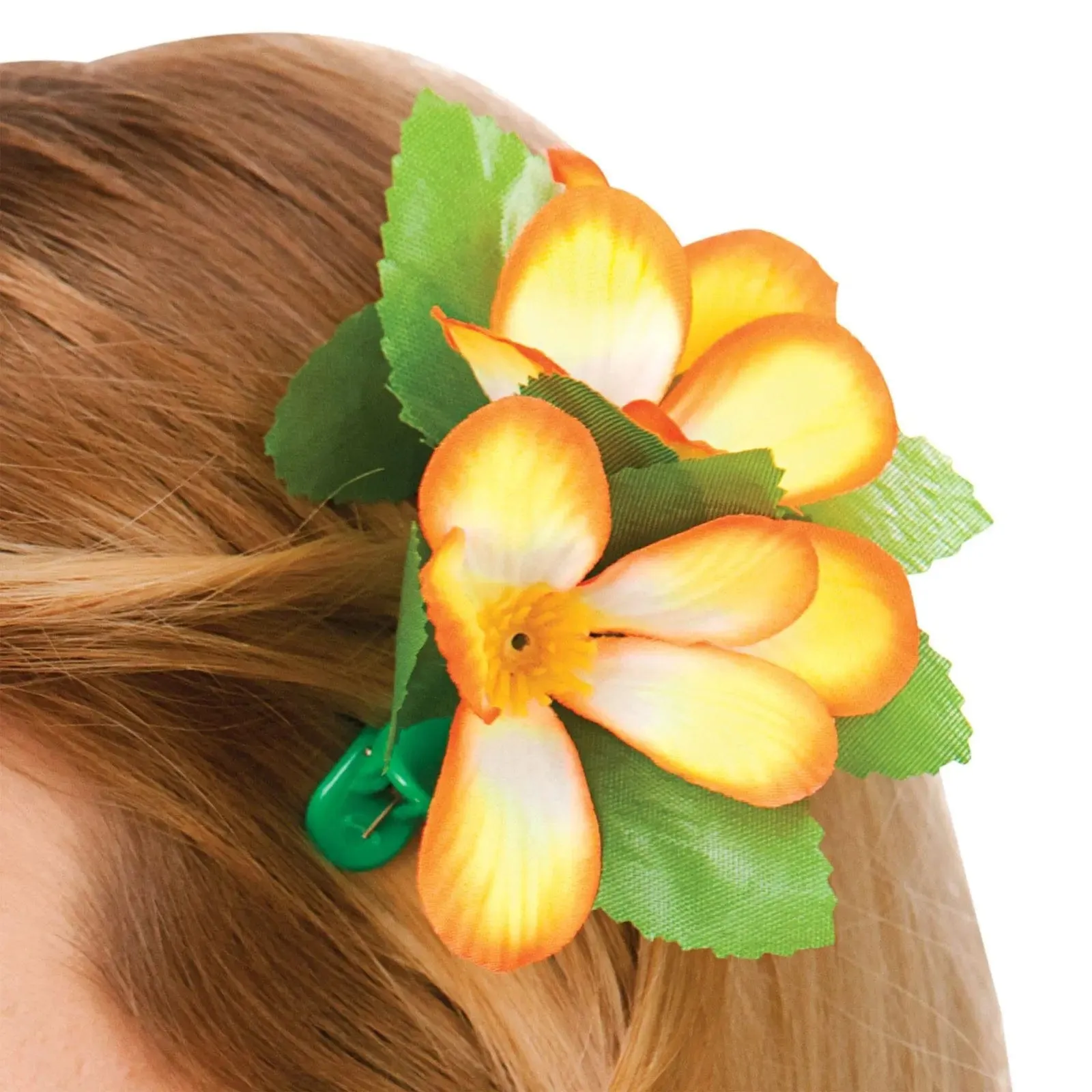 Hawaii Flower Hair Clip Two Tone Festival Fancy Dress