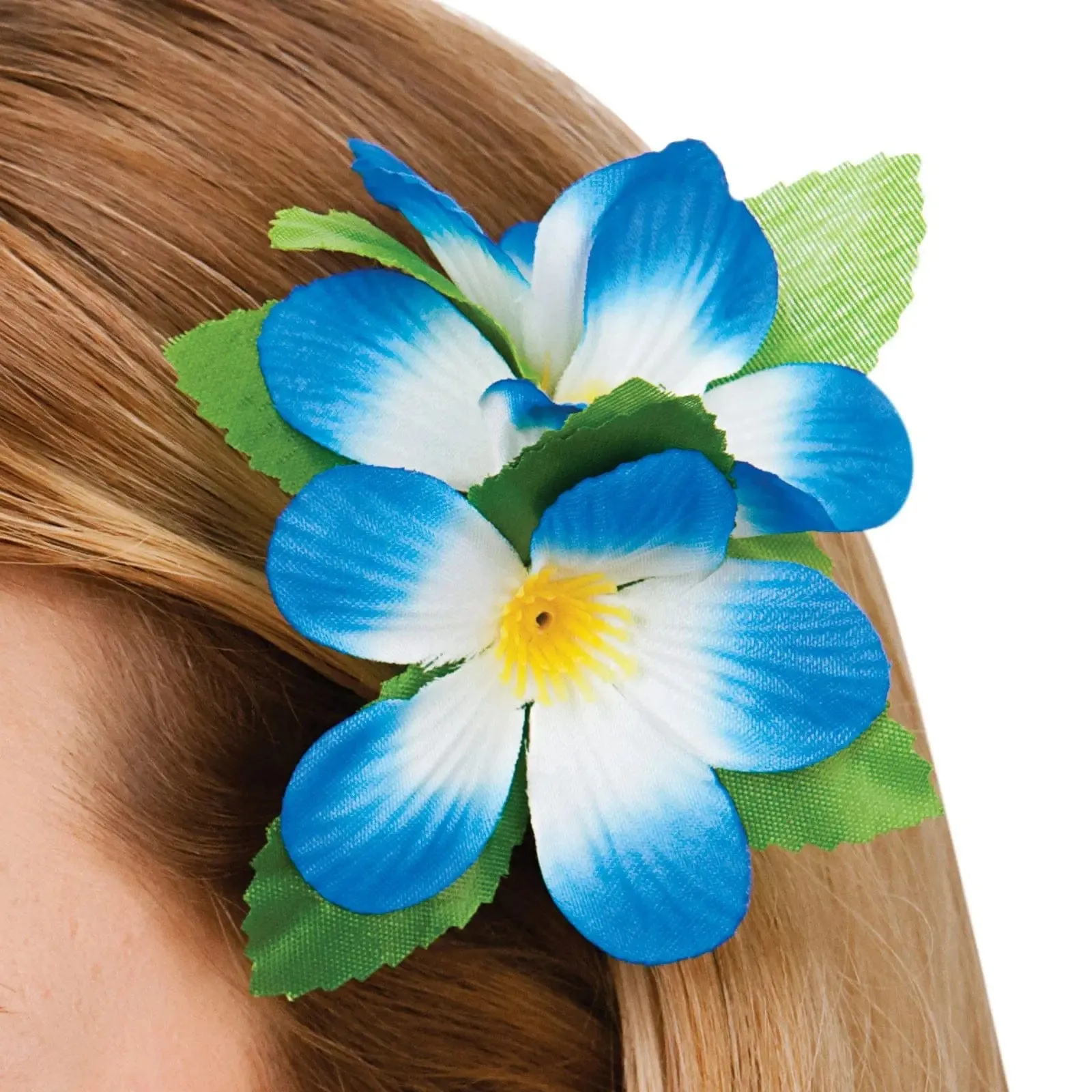 Hawaii Flower Hair Clip Two Tone Festival Fancy Dress