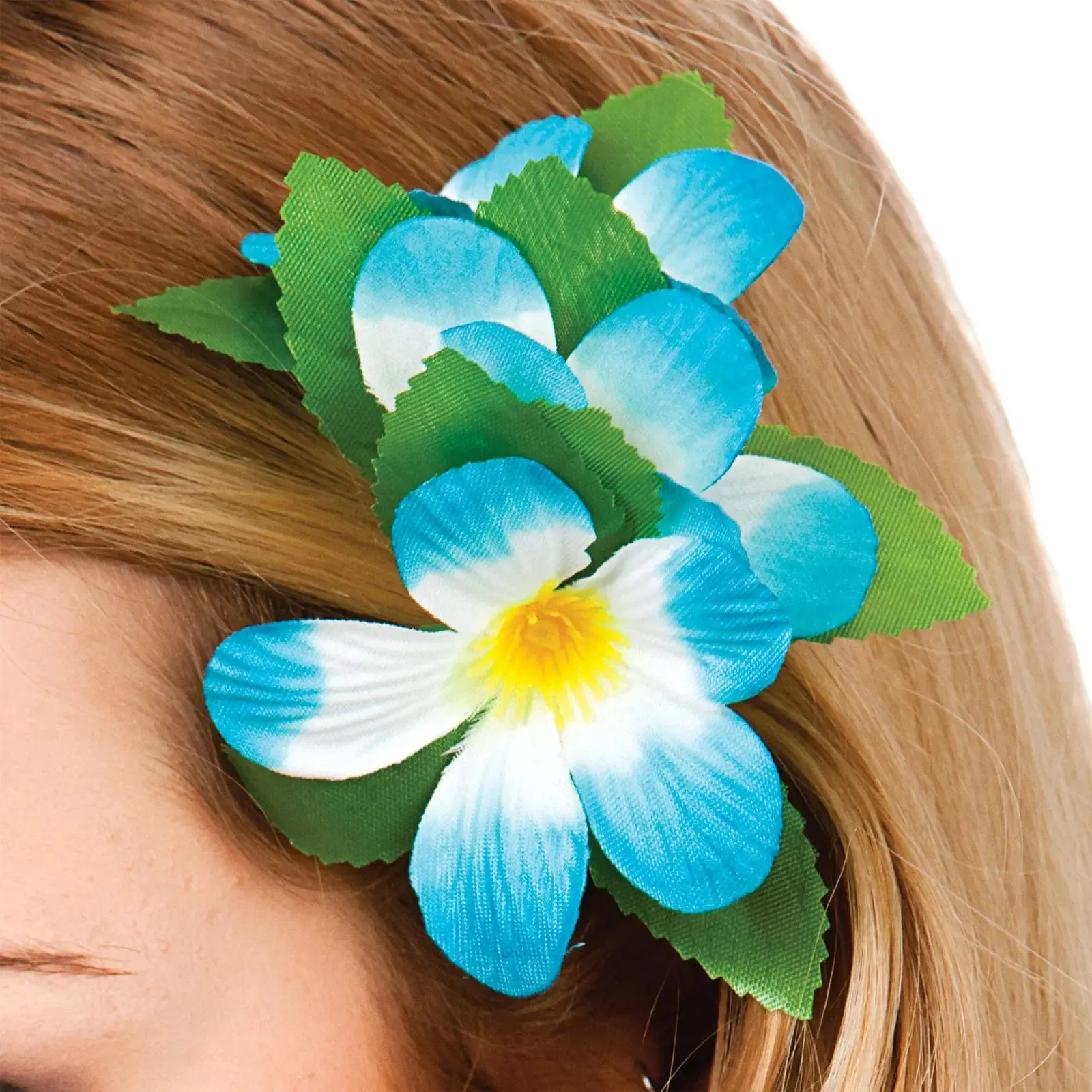 Hawaii Flower Hair Clip Two Tone Festival Fancy Dress