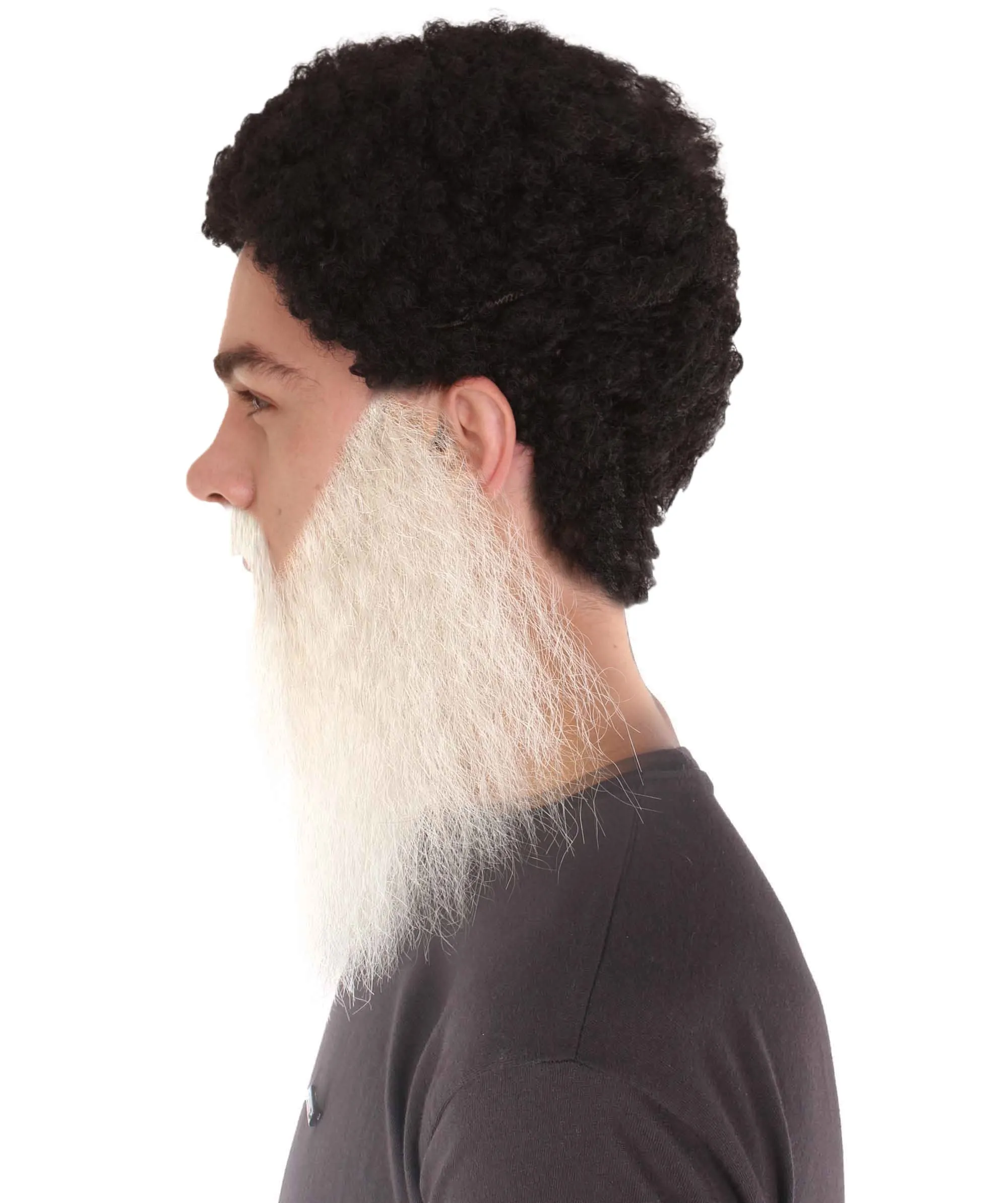 HPO Men's Synthetic Hair Long Beard Cosplay Facial Hair | Multiple Color Options