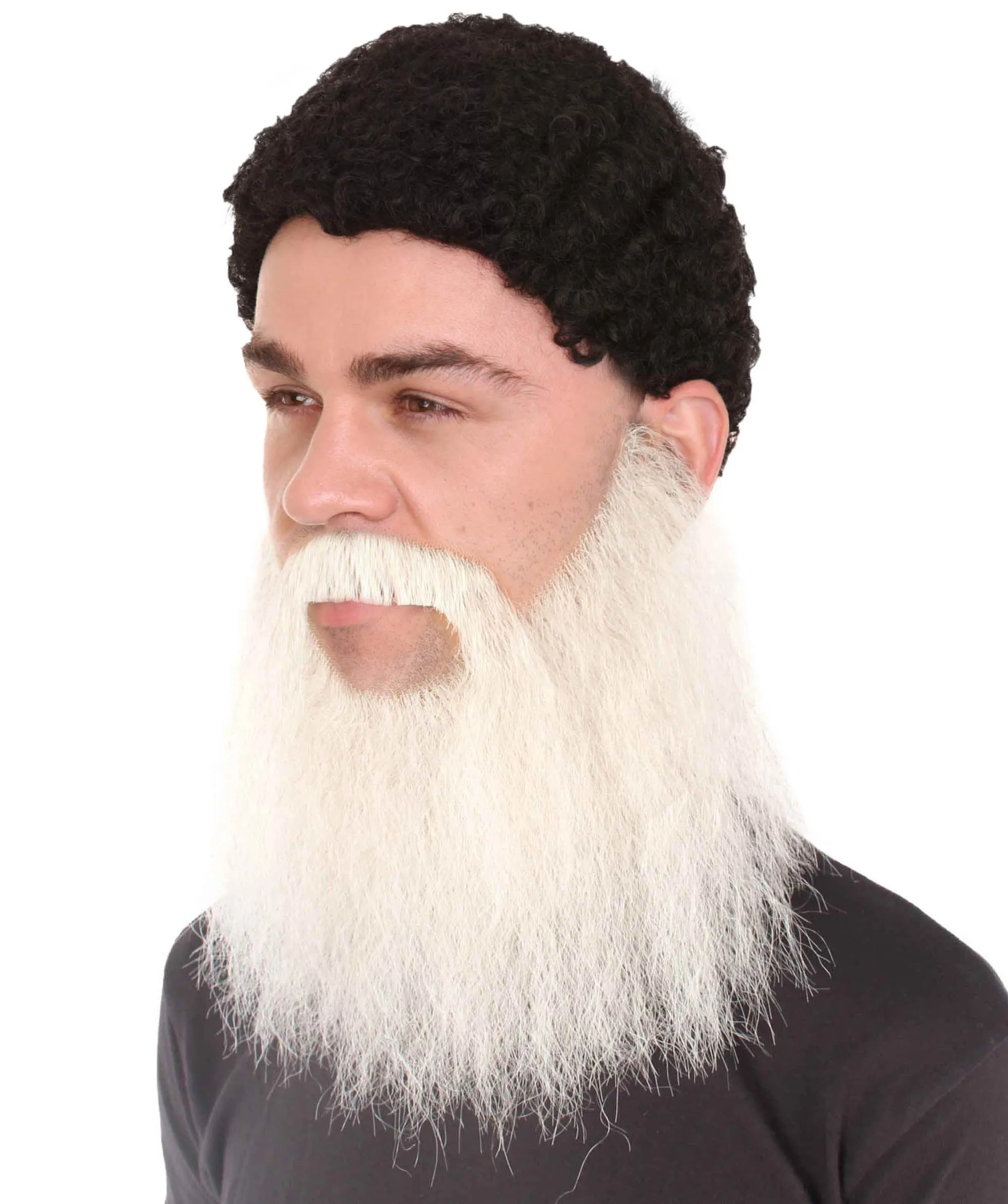 HPO Men's Synthetic Hair Long Beard Cosplay Facial Hair | Multiple Color Options