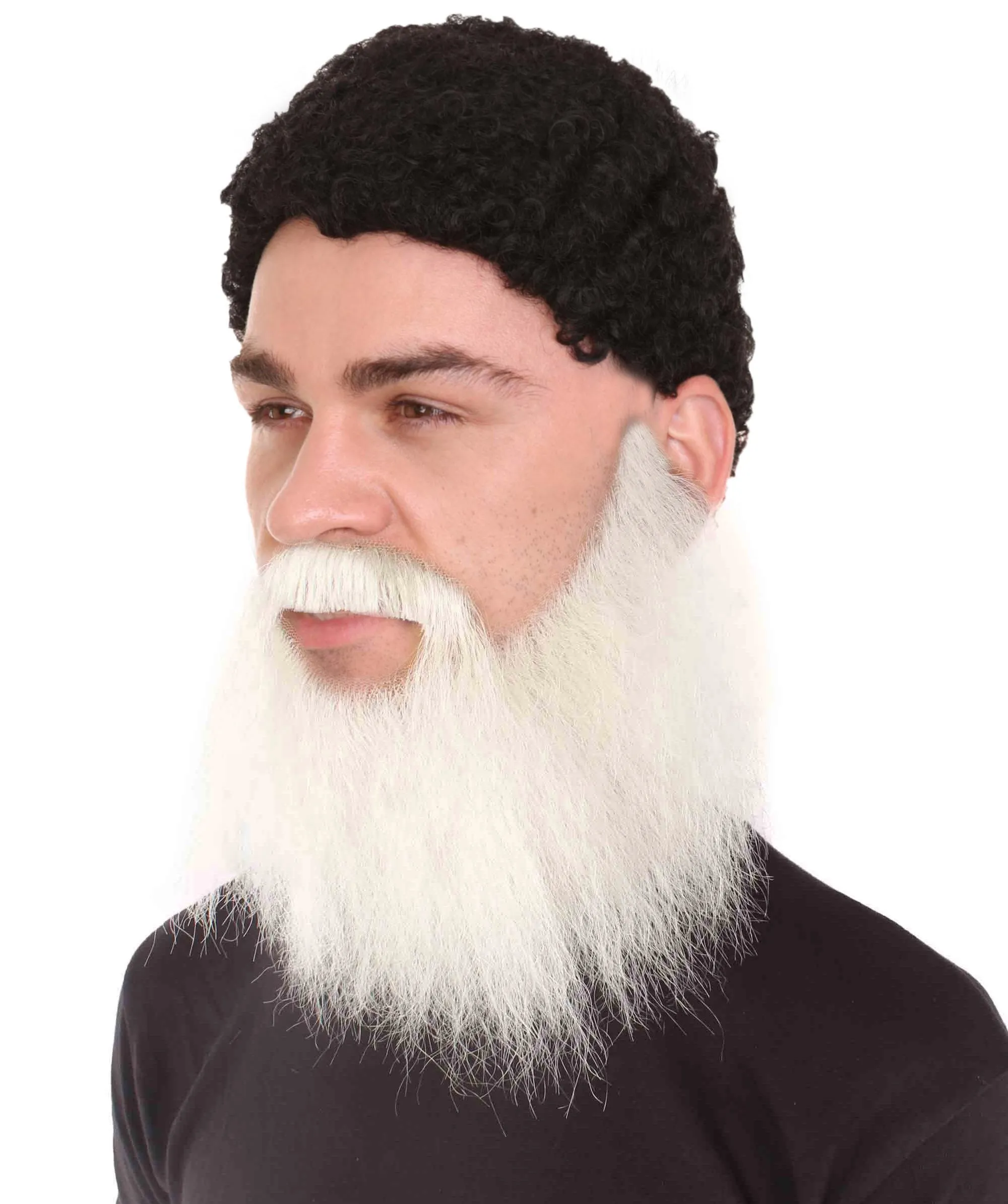 HPO Men's Synthetic Hair Long Beard Cosplay Facial Hair | Multiple Color Options