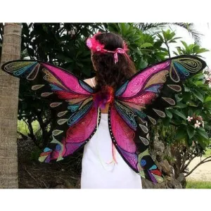 HUGE BUTTERFLY WINGS Pink Red Black