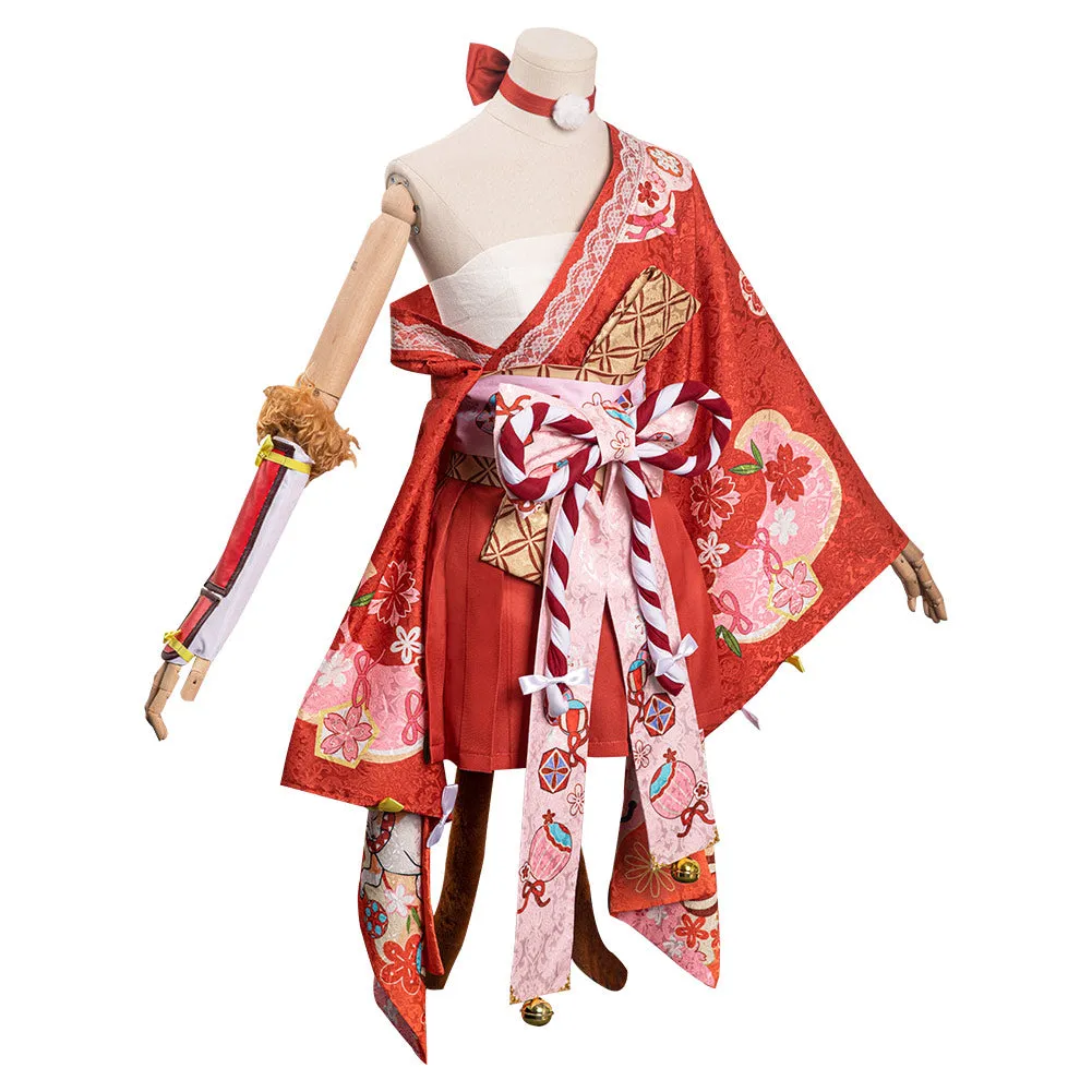 Hyakkiyakou‘s Nekomata Power Cosplay Costume Outfits Original Design Halloween Carnival Suit