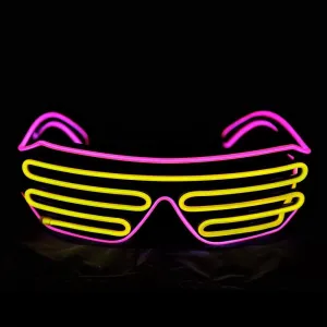 Light Up Shutter Neon Rave Flashing LED Sunglasses