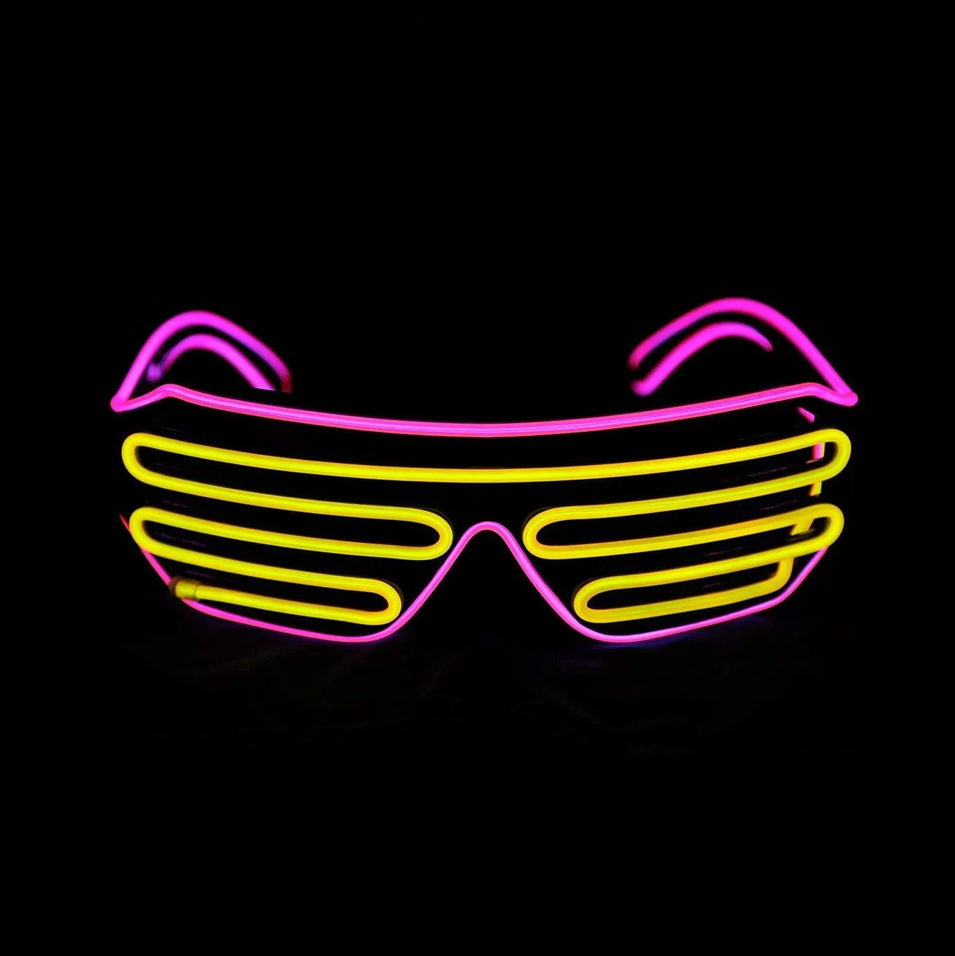 Light Up Shutter Neon Rave Flashing LED Sunglasses