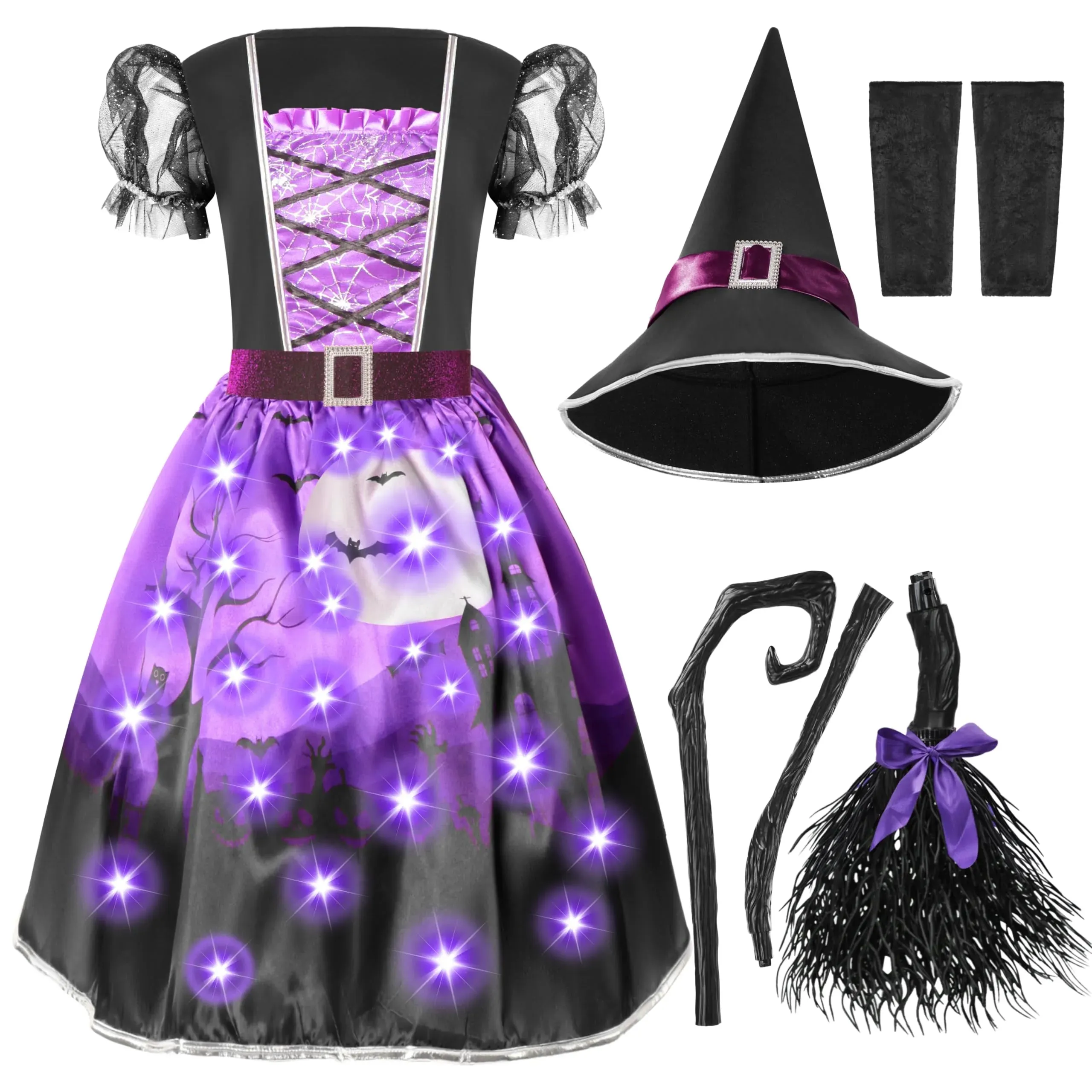 Light-up Witch Halloween Costume Dress Up for Girls