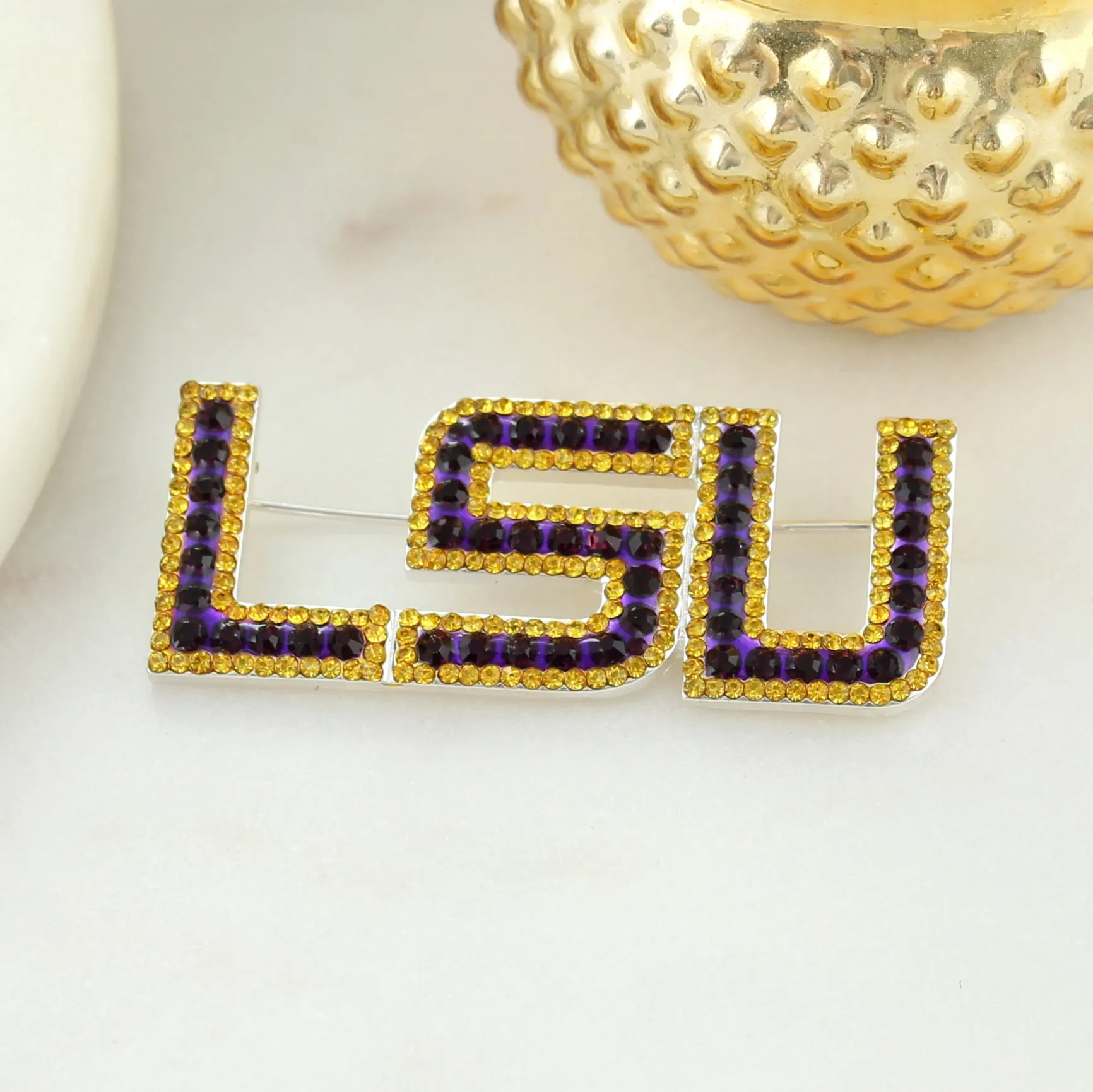 LSU Crystal Logo Pin