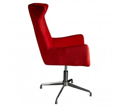 Modern Accent Swivel Armchair Chair - Red Fabric