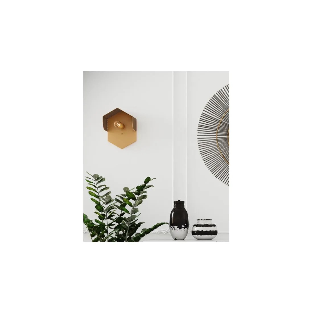 Mokhtar  Hexagon Wall Sconce