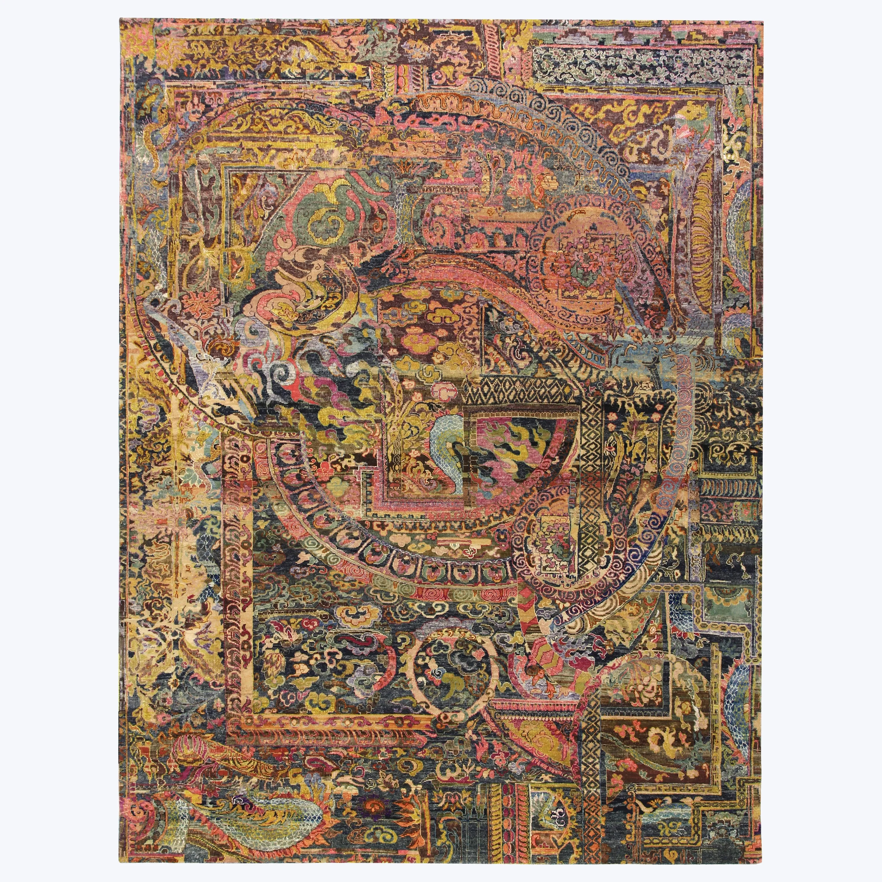 Multicolored Alchemy Transitional Silk & Wool Rug - 8'6" x 11'7"