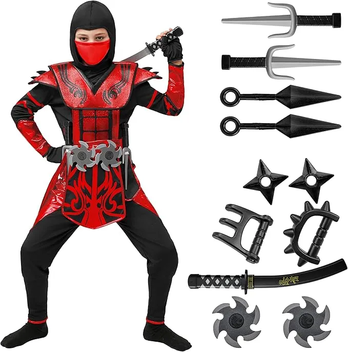 Ninja Costume for Boys, Red