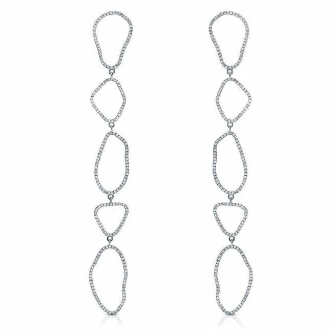 Organic Shape Long Drop Earrings