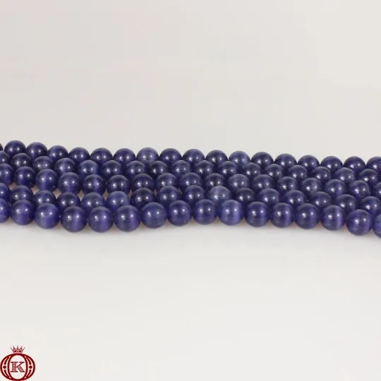 Purple Cats Eye Beads Smooth Round