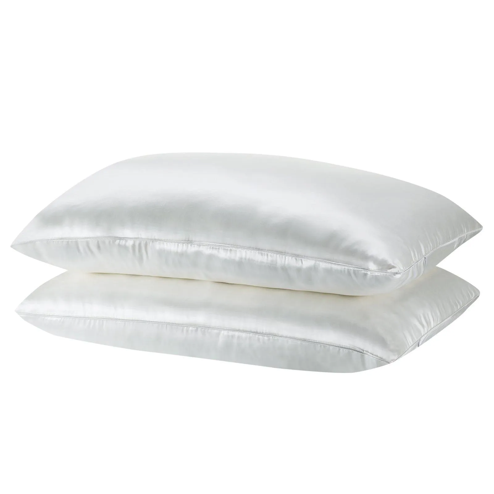 Royal Comfort Mulberry Soft Silk Hypoallergenic Pillowcase Twin Pack 51 x 76cm - Silver