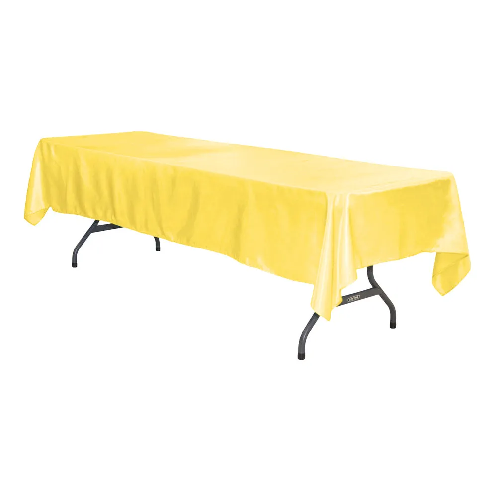 Satin Rectangular 60"x120" Tablecloth - Canary Yellow (Bright Yellow)