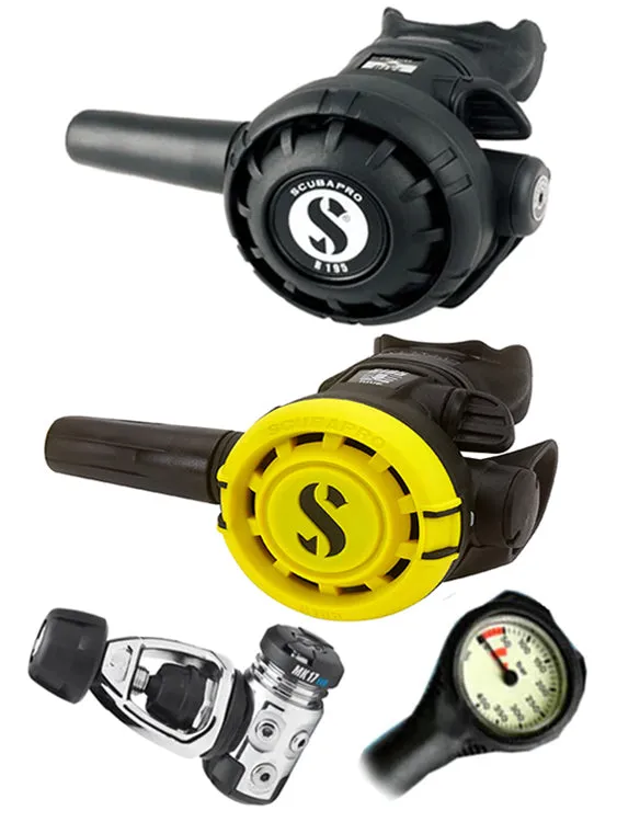 Scubapro Regulator Set: MK17 Evo (DIN or Yoke) / R195 / R-Series Octopus & Free Termo Gauge