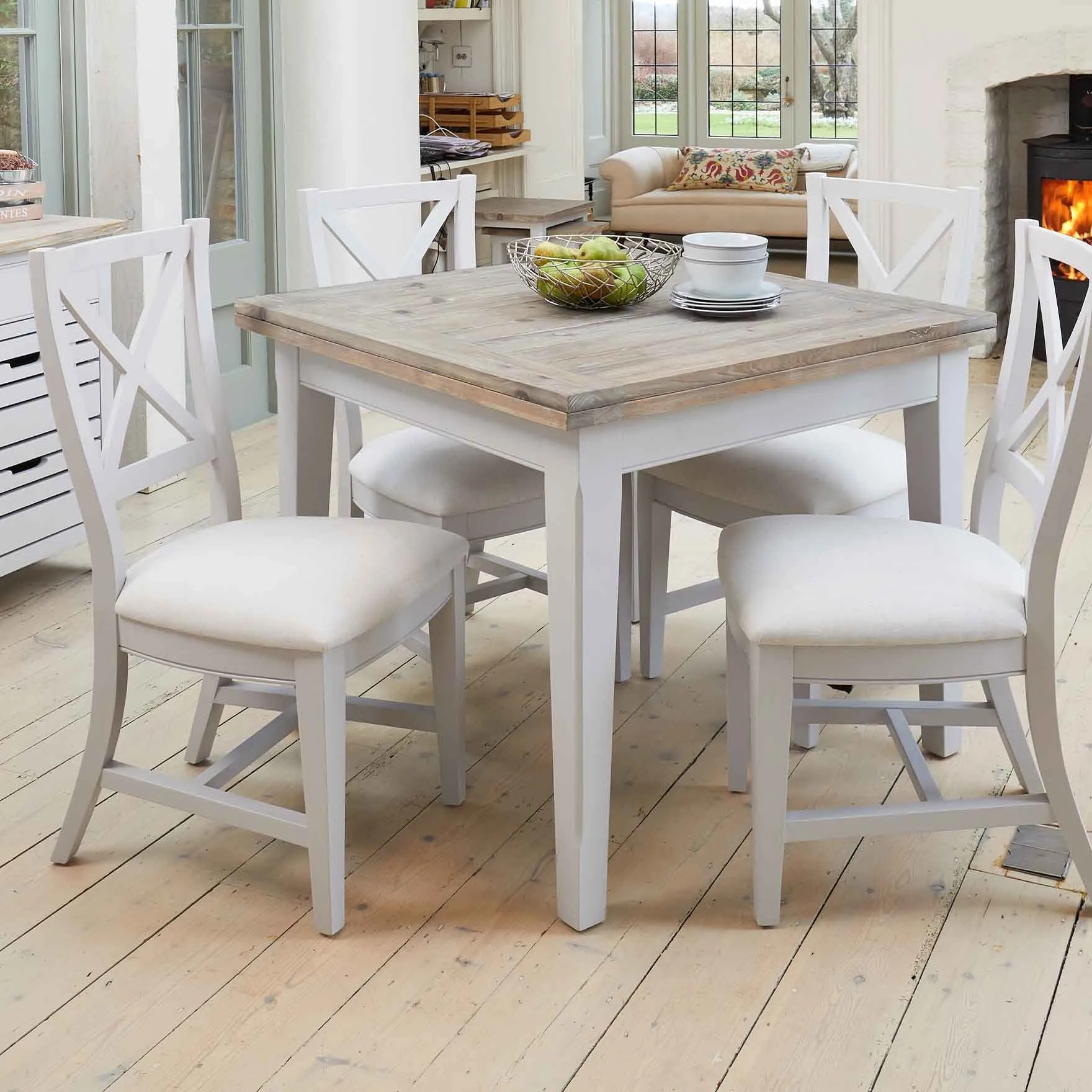 Signature Grey 95-190cm Square Extending Dining Table