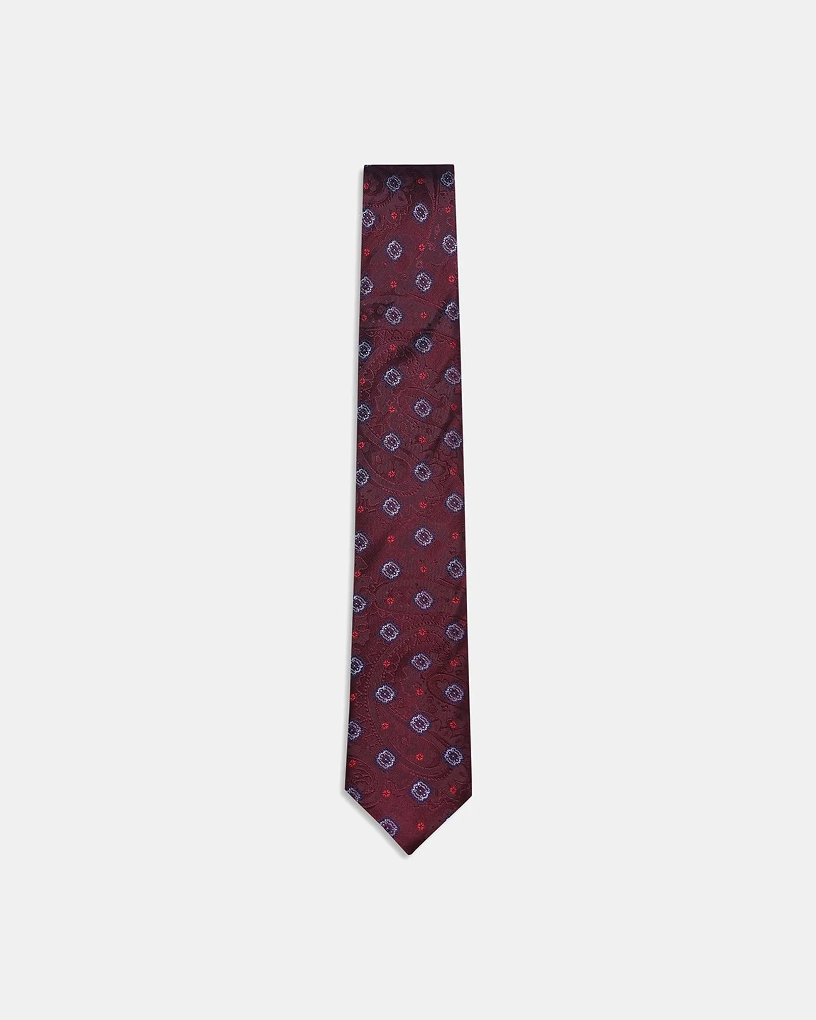 Silk Maroon Printed Tie - New Medella