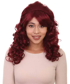 Silver Screen Sensation Womens Red Adult Wig | Movie Character Cosplay Halloween Wig | Premium Breathable Capless Cap