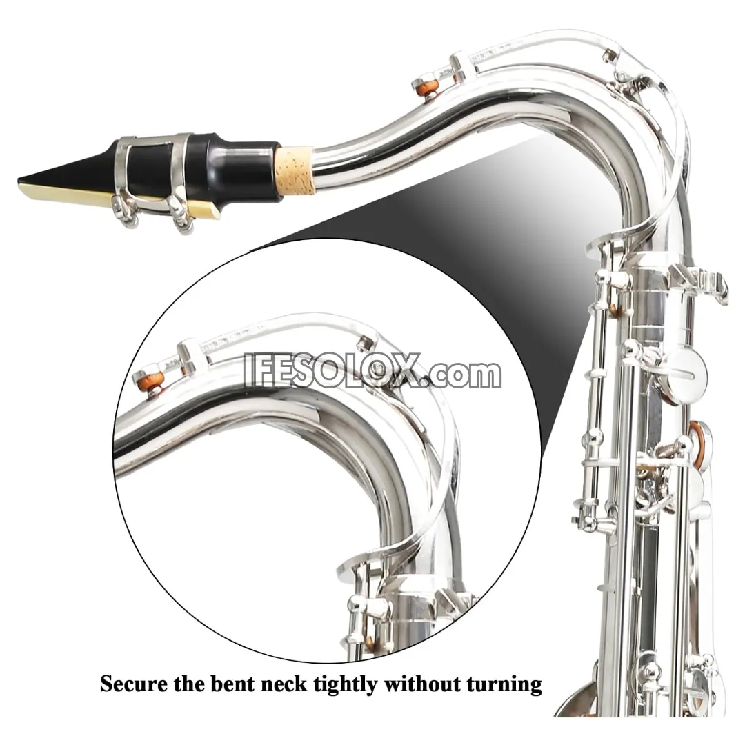 Silver Tenor B-Flat Saxophone for Professionals and Concerts - Brand New