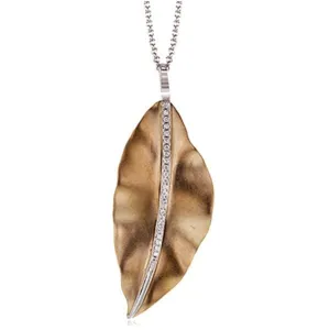 Simon G. Large "Satin Leaf" Diamond Pendant