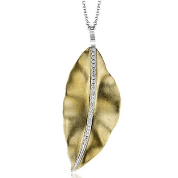 Simon G. Large "Satin Leaf" Diamond Pendant