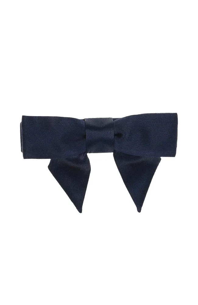 Square Bow Barrette - Silk Charmeuse