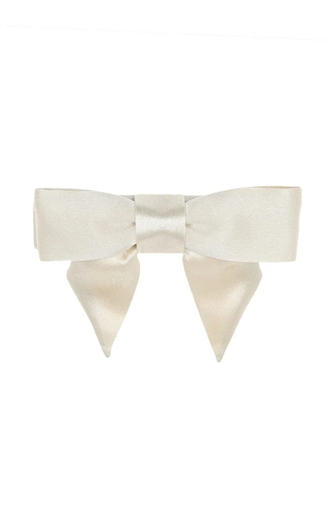 Square Bow Barrette - Silk Charmeuse