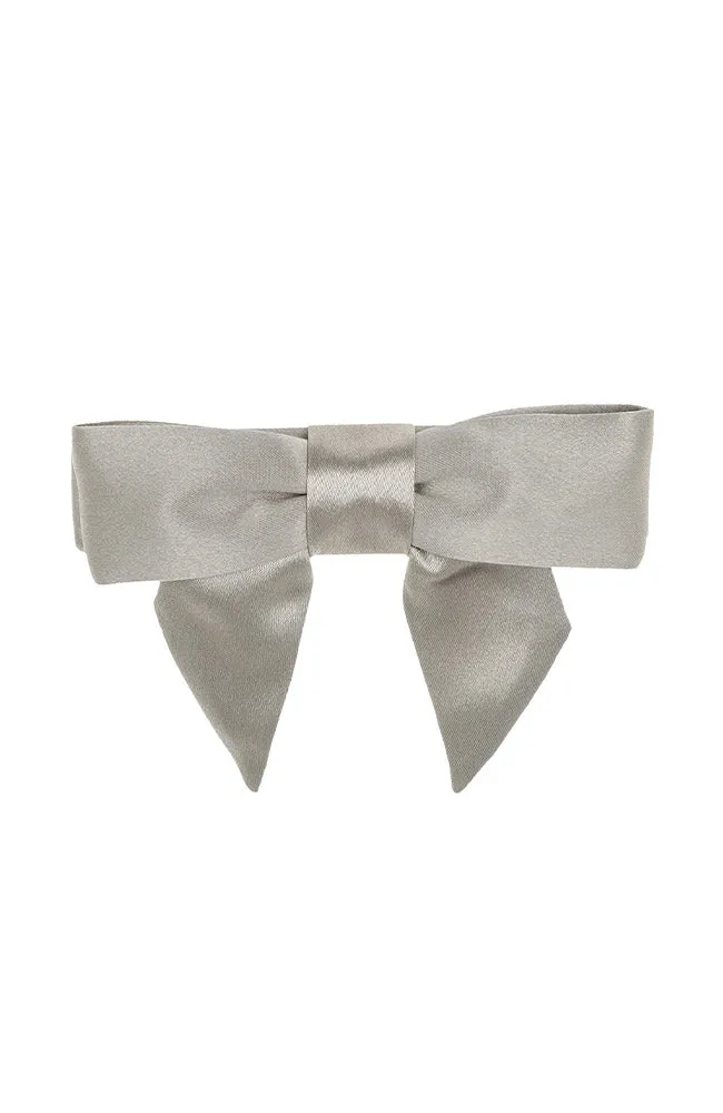 Square Bow Barrette - Silk Charmeuse