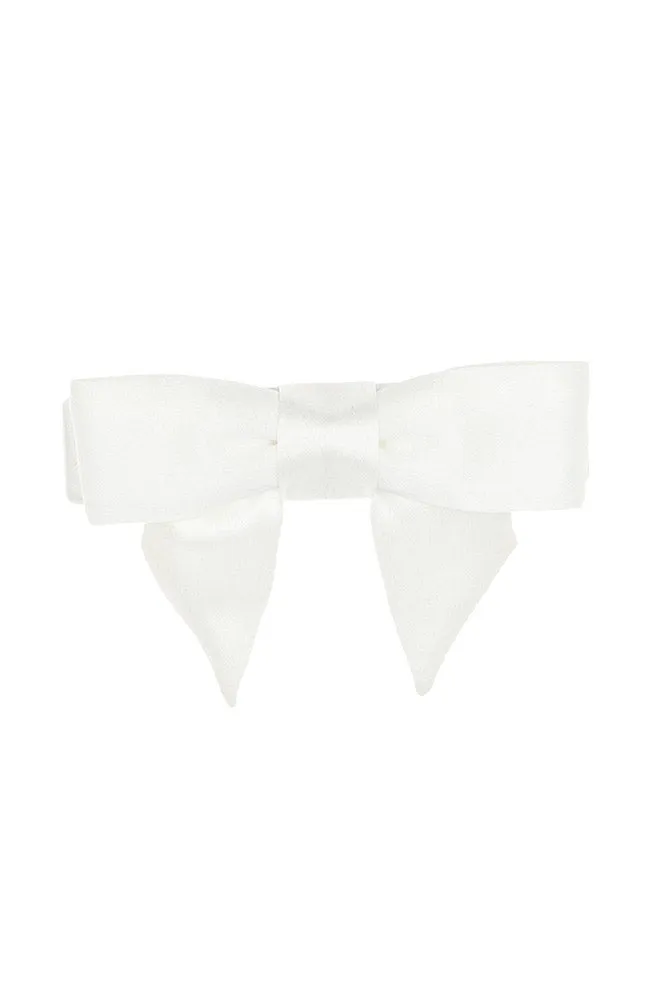 Square Bow Barrette - Silk Charmeuse