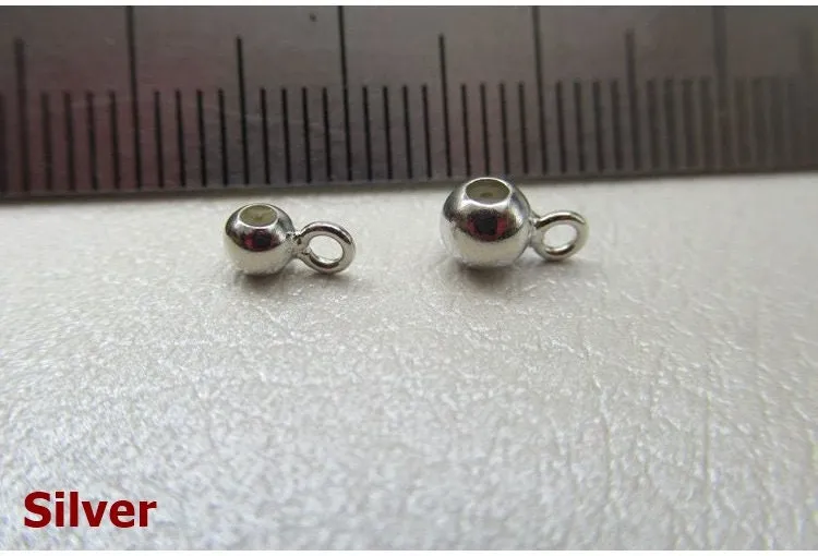 Sterling Silver Bails Spacer Beads with Loop 3; 4; 5mm Beads Findings for Handmade Pure Fine Jewelry Making Wholesale Bulk