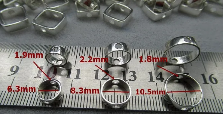 Sterling Silver Bead Frame Circle Connector 6.3 8.3 10.5 mm Beads Findings for Handmade Pure Fine Jewelry Making Wholesale Bulk