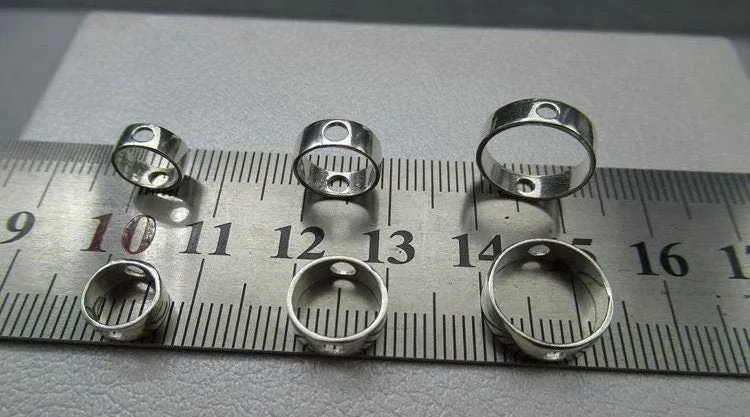 Sterling Silver Bead Frame Circle Connector 6.3 8.3 10.5 mm Beads Findings for Handmade Pure Fine Jewelry Making Wholesale Bulk