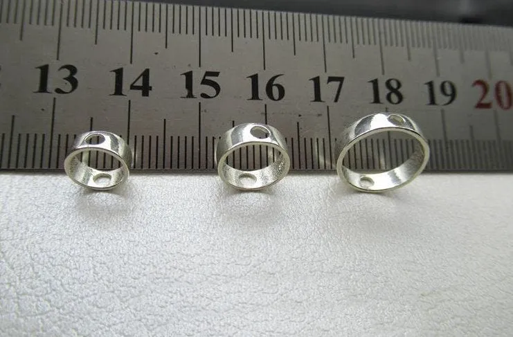 Sterling Silver Bead Frame Circle Connector 6.3 8.3 10.5 mm Beads Findings for Handmade Pure Fine Jewelry Making Wholesale Bulk