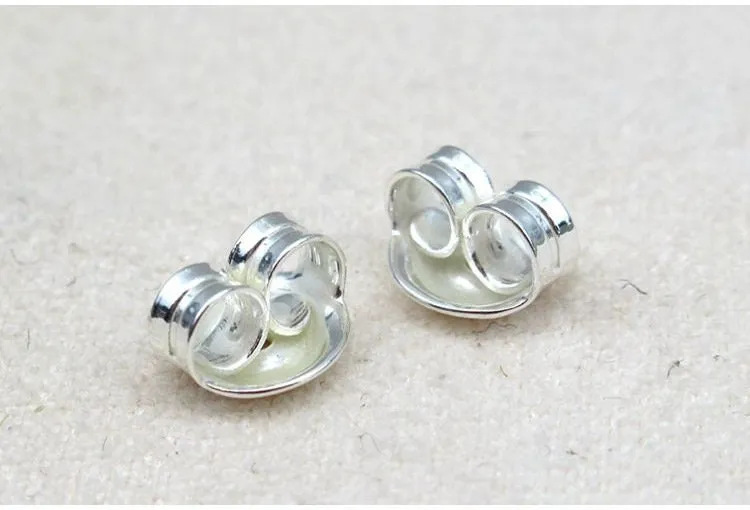 Sterling Silver Earnut Stopper 6mm Earring Findings for Handmade Pure Fine Jewelry Making Wholesale Bulk