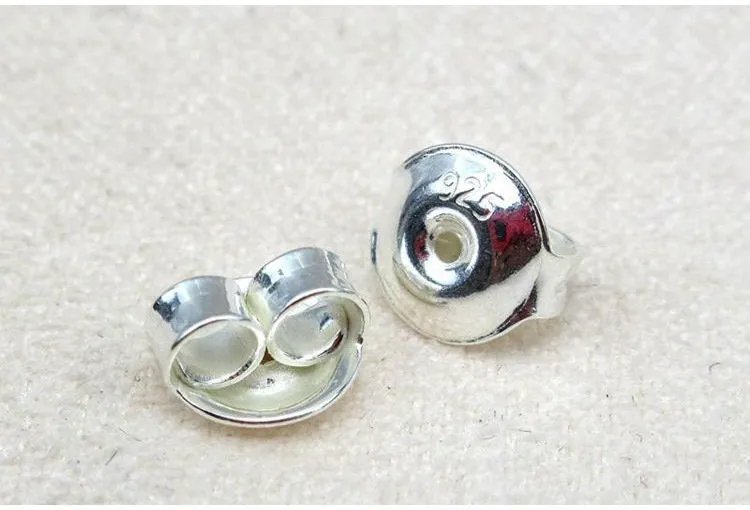 Sterling Silver Earnut Stopper 6mm Earring Findings for Handmade Pure Fine Jewelry Making Wholesale Bulk