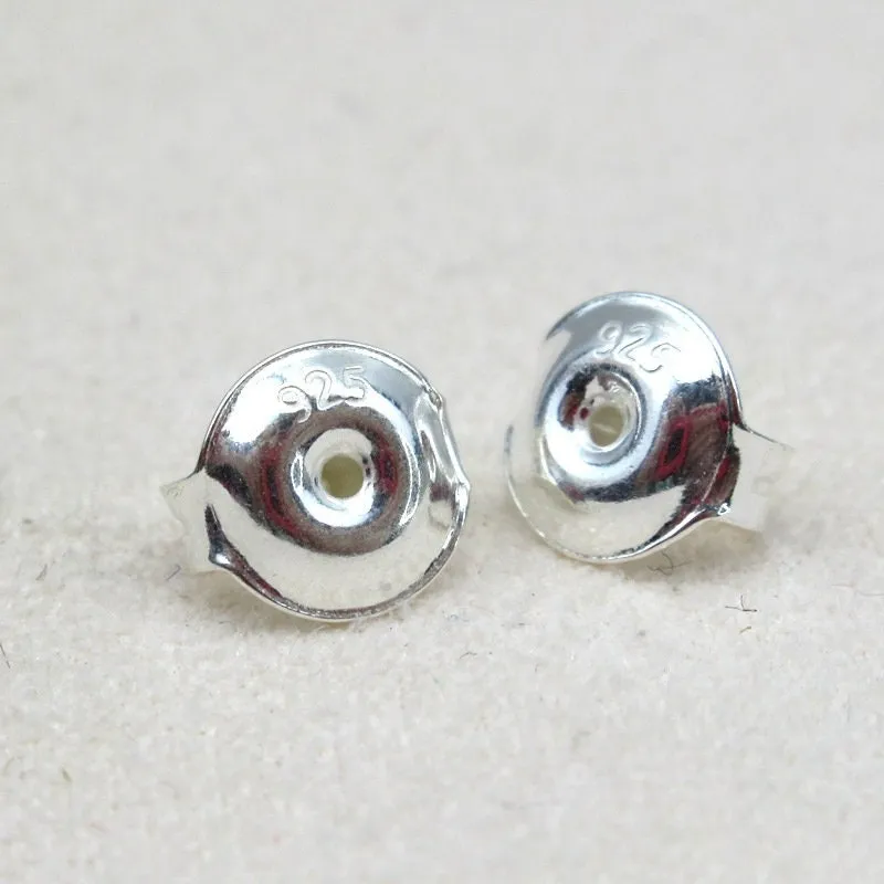 Sterling Silver Earnut Stopper 6mm Earring Findings for Handmade Pure Fine Jewelry Making Wholesale Bulk