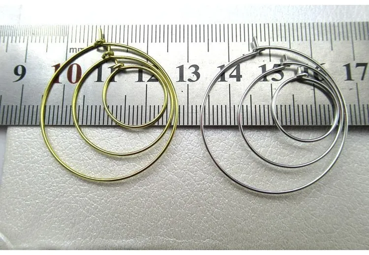 Sterling Silver Earring Hoop Wire 15; 25; 33mm Earring Findings for Handmade Pure Fine Jewelry Making Wholesale Bulk