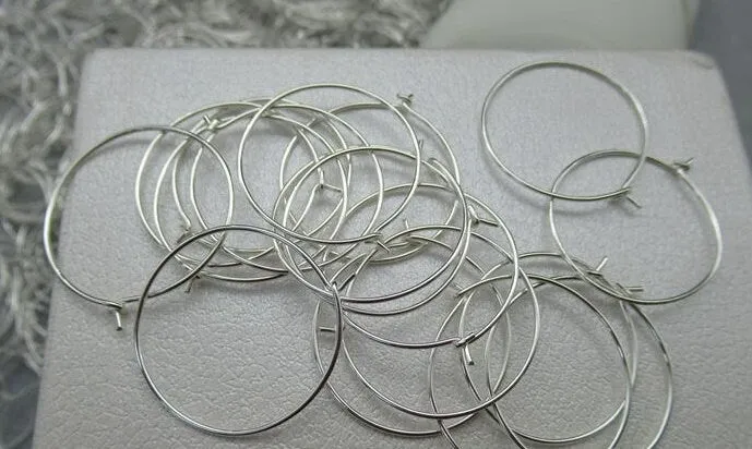 Sterling Silver Earring Hoop Wire 15; 25; 33mm Earring Findings for Handmade Pure Fine Jewelry Making Wholesale Bulk