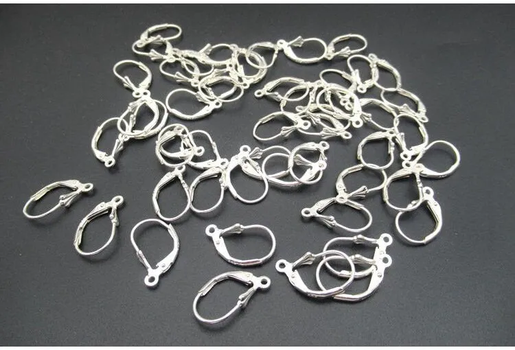 Sterling Silver Leverback Earrings Wires Hooks 9x17mm Earring Findings for Handmade Pure Fine Jewelry Making Wholesale Bulk