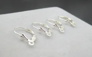 Sterling Silver Leverback Earrings Wires Hooks 9x17mm Earring Findings for Handmade Pure Fine Jewelry Making Wholesale Bulk