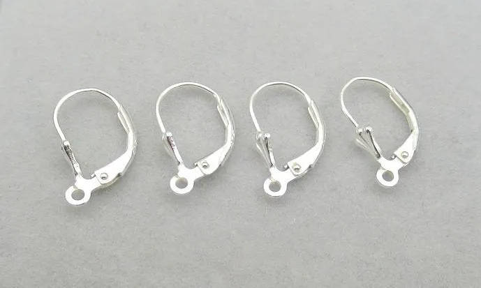 Sterling Silver Leverback Earrings Wires Hooks 9x17mm Earring Findings for Handmade Pure Fine Jewelry Making Wholesale Bulk