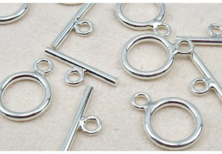 Sterling Silver OT Toggle Clasp 10; 12; 14; 15mm Clasp Findings for Handmade Pure Fine Jewelry Making Wholesale Bulk