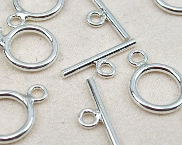 Sterling Silver OT Toggle Clasp 10; 12; 14; 15mm Clasp Findings for Handmade Pure Fine Jewelry Making Wholesale Bulk